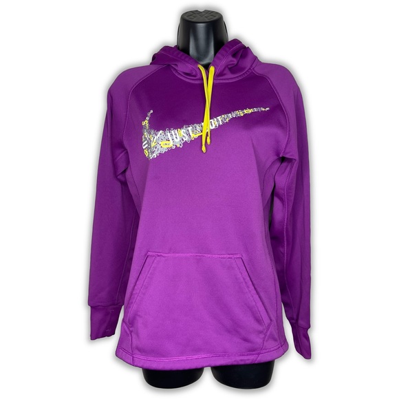 Nike Purple & Yellow Therma Fit Sweatshirt Hoodie - Picture 5 of 6
